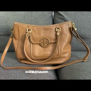 Tory Burch Amanda Hobo Handbag bag Purse Camel Brown Royal Tan $485